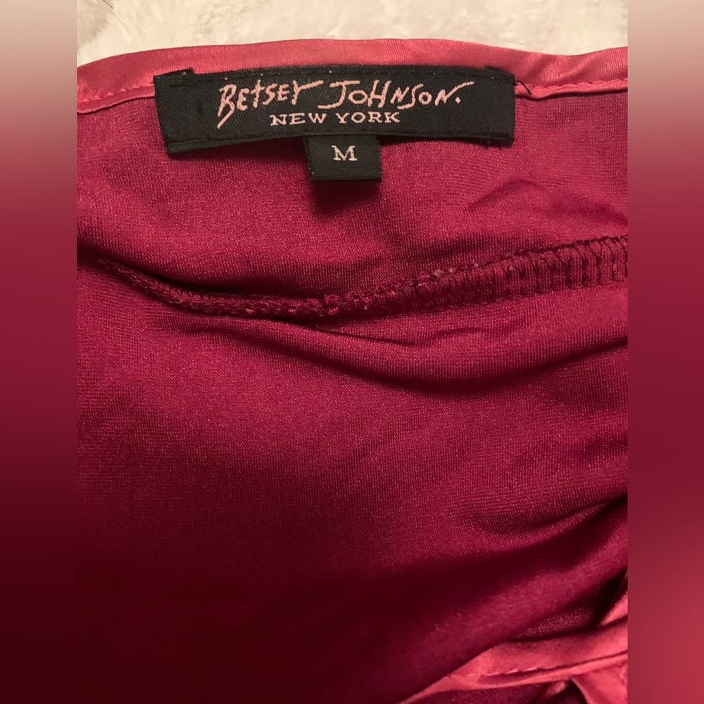 Vintage 90s Betsy Johnson burgundy velvet dress